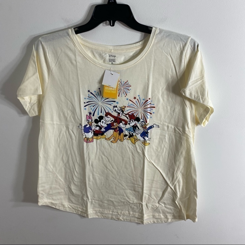 Disney Celebrate T-shirt Fireworks NWT XL Mickey Mouse Red White Blue Minnie - Picture 2 of 6